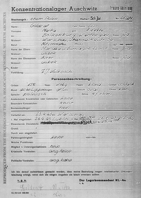 Auschwitz Document